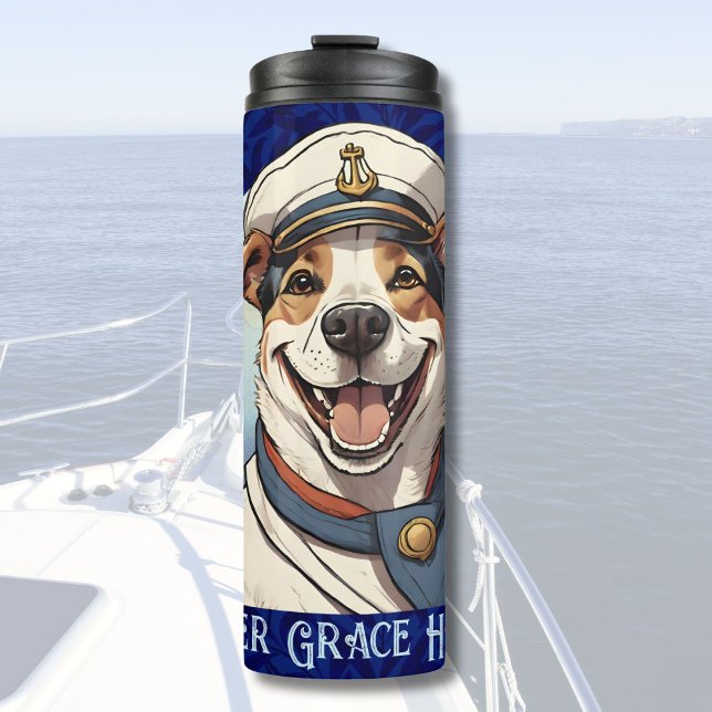 Bouteilles Isothermes Cadeaux de chiens nautiques pour les propriétaires (Nautical Dog Gifts for Boat Owners Sailors Boater)