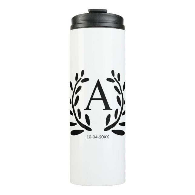 BOUTEILLES ISOTHERMES CADEAUX DE GARÇON D'HONNEUR MONOGRAMMÉ AVEC ANNÉE  (Devant)