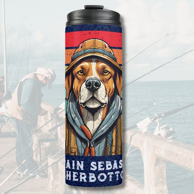 Bouteilles Isothermes Cadeaux de retraite de chien Cool personnalisé pou (Custom Cool Dog Retirement Gifts for Fisherman Dad)
