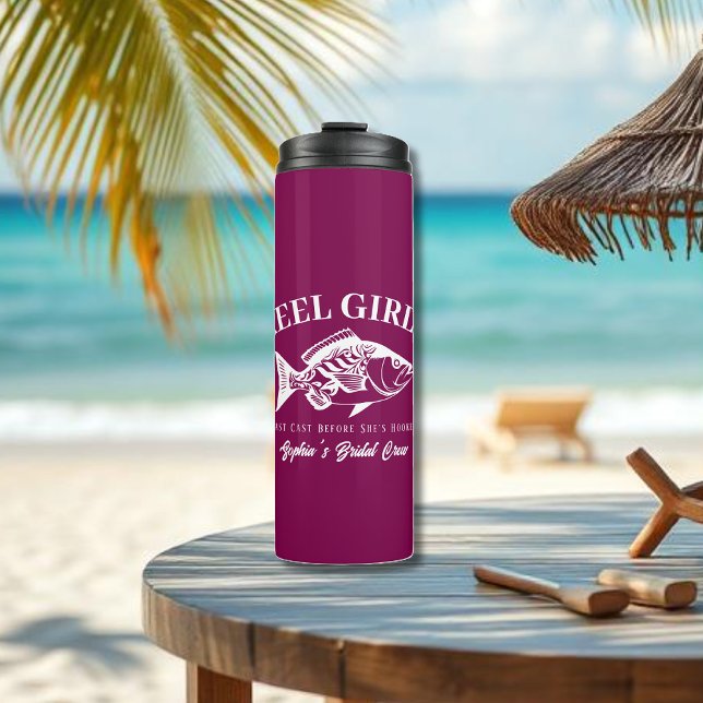 Bouteilles Isothermes Cadeaux de soirée de fiançailles - Hawaïens (Bachelorette Party Gifts Reel Girls Hawaiian Fisherman Trend Fish Tall Tumbler Wine Color)