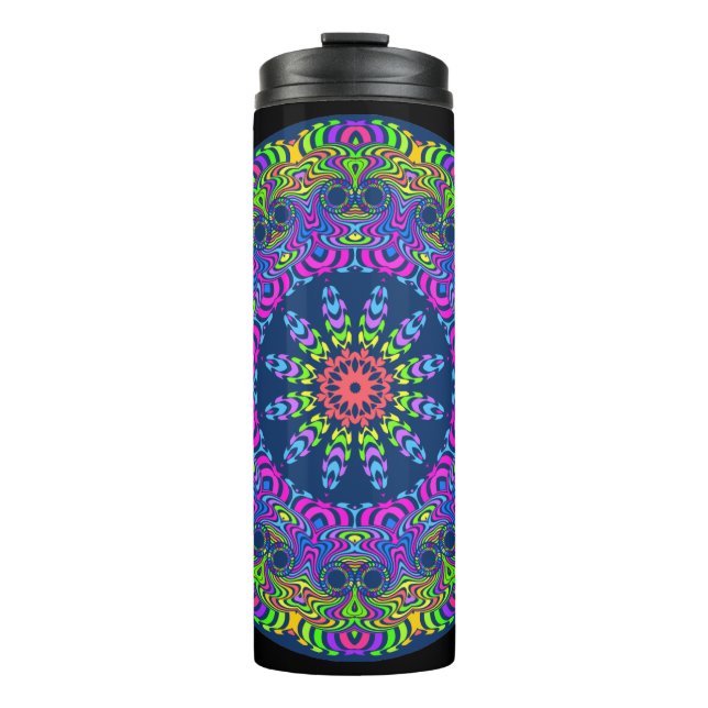 Bouteilles Isothermes Cadran de kaléidoscope Mandala II + vos idées (Devant)