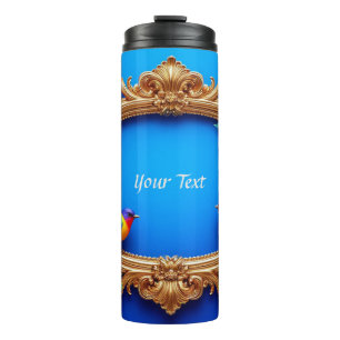 Bouteilles Isothermes Cadre floral lumineux avec oiseaux colorés