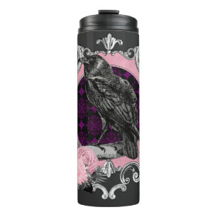 Bouteilles Isothermes Cadre Rose Goth Raven