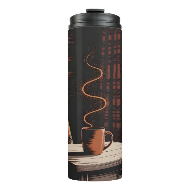 Bouteilles Isothermes Cafetière Cabine Cosy Carreaux Automne Décoration  (Devant)