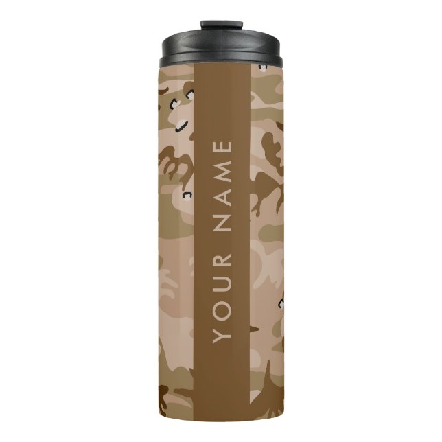 Bouteilles Isothermes Cailloux de camouflage du désert, Votre nom, Perso (Devant)