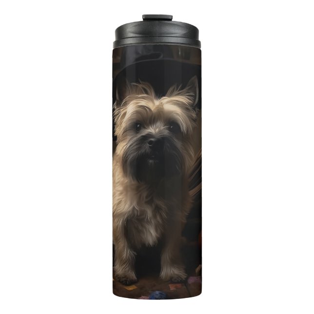 Bouteilles Isothermes Cairn Terrier Citrouilles Halloween Effrayant  (Devant)