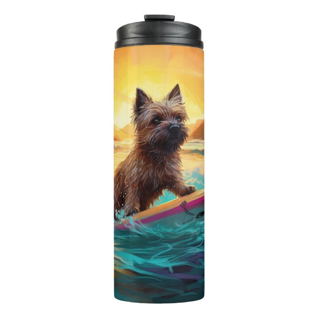 Bouteilles Isothermes Cairn Terrier Plage Surf Peinture (Devant)