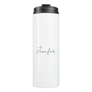 Bouteilles Isothermes Calligraphie Elégant Noir Blanc Plaine Nom simple