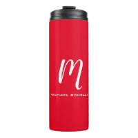 Calligraphie stylisé blanc rouge monogramme votre