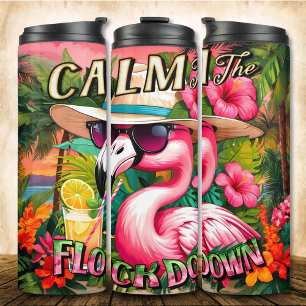 Bouteilles Isothermes Calmez-vous le flux vers le bas Sassy Flamant rose