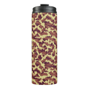 Bouteilles Isothermes Camo Doodle Rétro Noir et Rouge Vivid Sans Couture