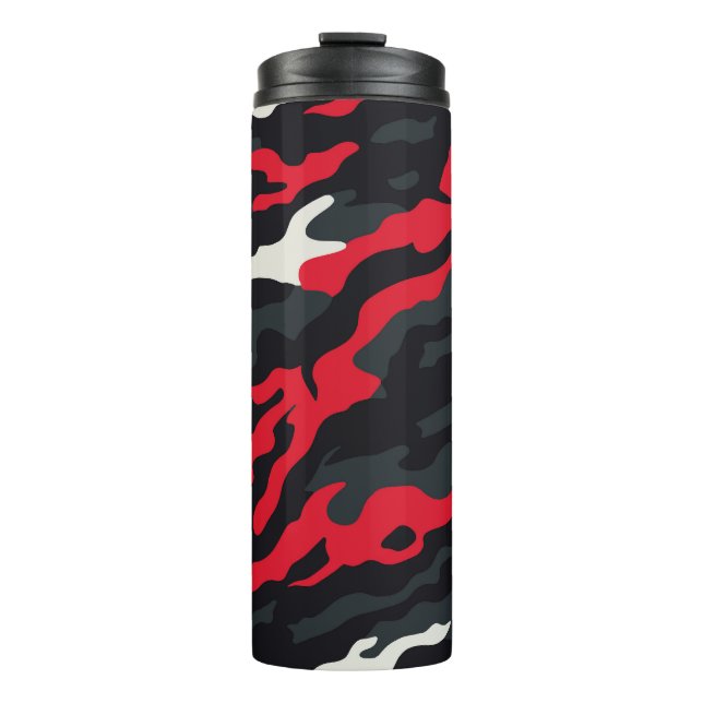 Bouteilles Isothermes Camouflage blanc gris rouge Motif Camo (Devant)