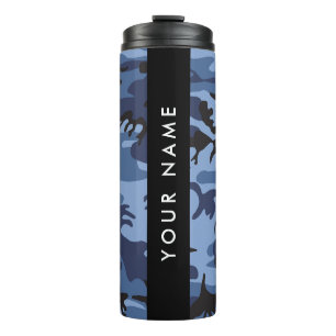 Bouteilles Isothermes Camouflage bleu marine Votre nom Personnalisez