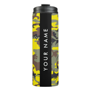 Bouteilles Isothermes Camouflage jaune et Brown Votre nom Personnalisez