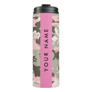 Bouteilles Isothermes Camouflage Rose et Vert Personnalisez votre nom