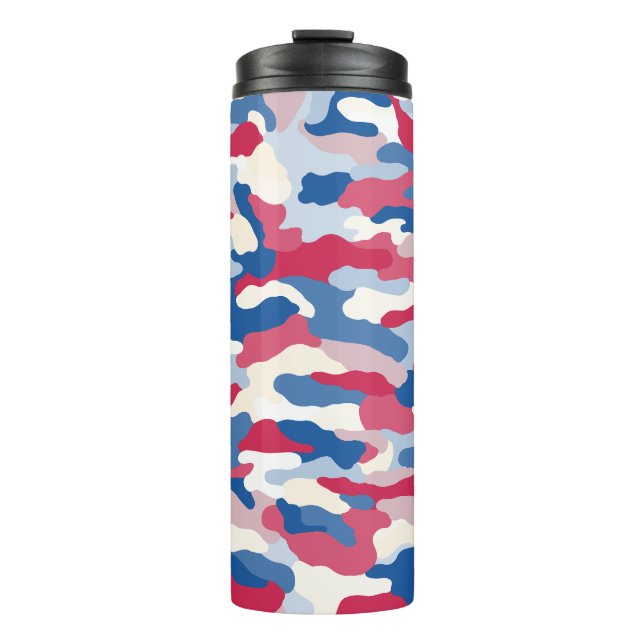 Bouteilles Isothermes Camouflage rouge blanc et bleu (Devant)
