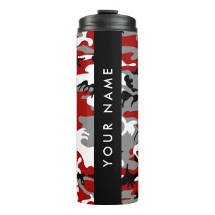 Bouteilles Isothermes Camouflage rouge et gris Votre nom Personnaliser