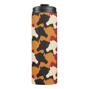 Bouteilles Isothermes Camouflage tête de licorne, répétition motif.
