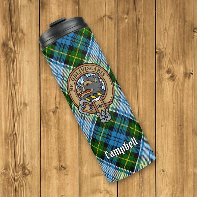 Bouteilles Isothermes Campbell Crest au-dessus de Tartan (Créateur téléchargé)