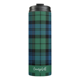 Bouteilles Isothermes Campbell Tartan personnalisé écriture rustique car