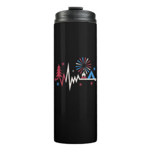 Bouteilles Isothermes Camping Patriotique Heartbeat Retro 4 juillet