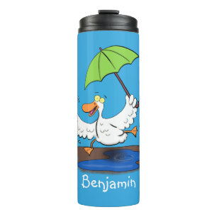 Bouteilles Isothermes Canard drôle avec parapluie dessin animé dansant