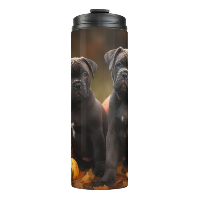 Bouteilles Isothermes Cane Corso Chiot Automne Citrouille de plaisir (Devant)