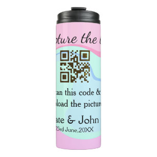 Bouteilles Isothermes Capturez l'amour ajouter QR scan marbre rose bleu