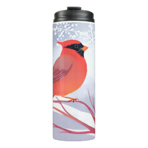 Bouteilles Isothermes Cardinal Rouge Belle Peinture à l'Aquarelle