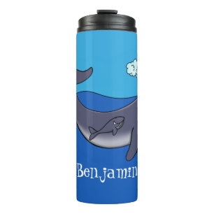 Bouteilles Isothermes Caricature de baleine mignonne et de baleine de ve