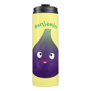 Bouteilles Isothermes Caricature de fruits mauve joyeux aux figues