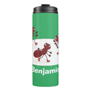 Bouteilles Isothermes Caricature de patinage sur glace de Happy red four