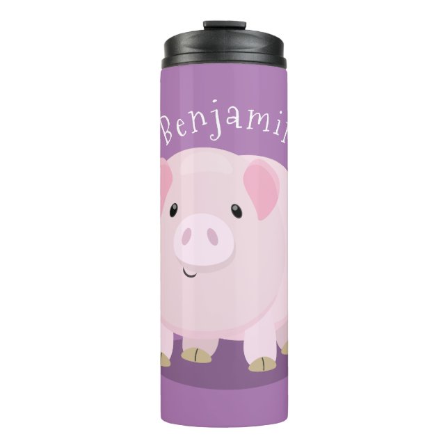 Bouteilles Isothermes Caricature de porc mignon rose pot vendue (Devant)