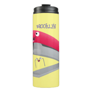 Bouteilles Isothermes Caricature en agrafeuse rouge pâle