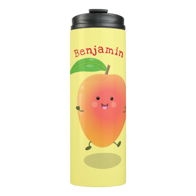 Bouteilles Isothermes Caricature jaune mangue mignonne (Devant)
