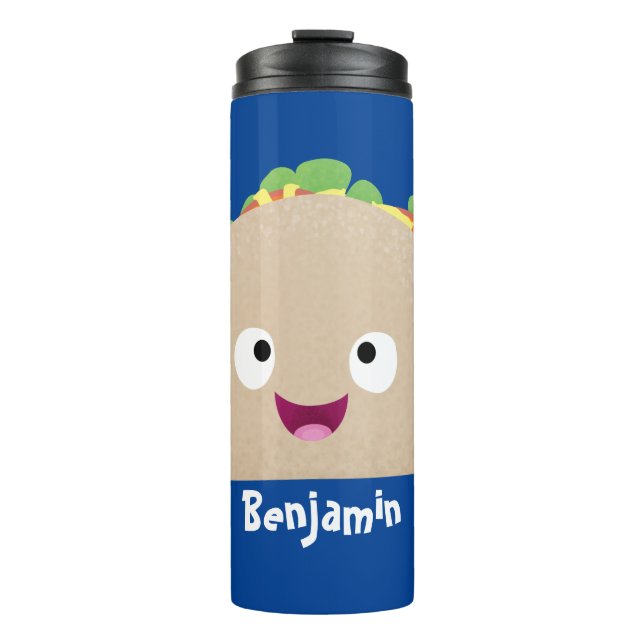 Bouteilles Isothermes Caricature joli sourire taco dessin animé (Devant)