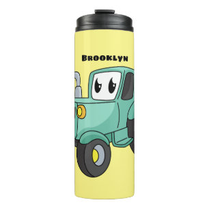 Bouteilles Isothermes Caricature joli tracteur vert joyeux