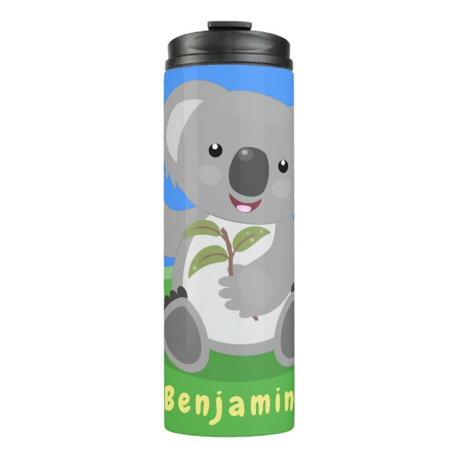 Bouteilles Isothermes Caricature joyeux koala agitant (Devant)