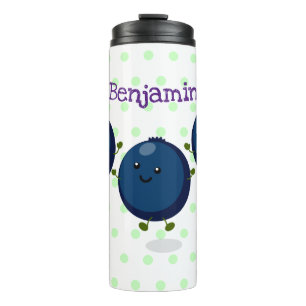 Bouteilles Isothermes Caricature mignonne de bleuets violets