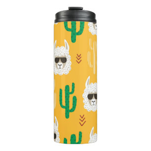 Bouteilles Isothermes Caricature sans joint llama et motif de cactus en