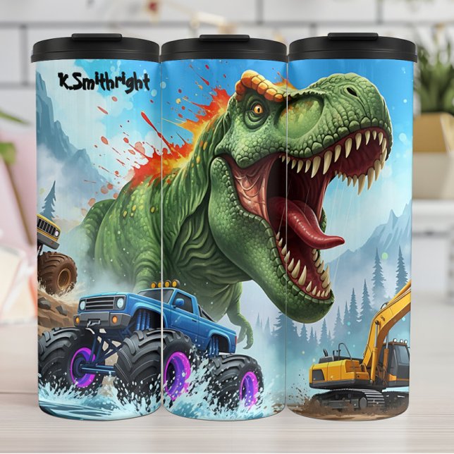 Bouteilles Isothermes Carnage de camions monstres T-Rex construction (Créateur téléchargé)