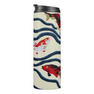 Bouteilles Isothermes Carpe de style Art déco coloré, décoration marine