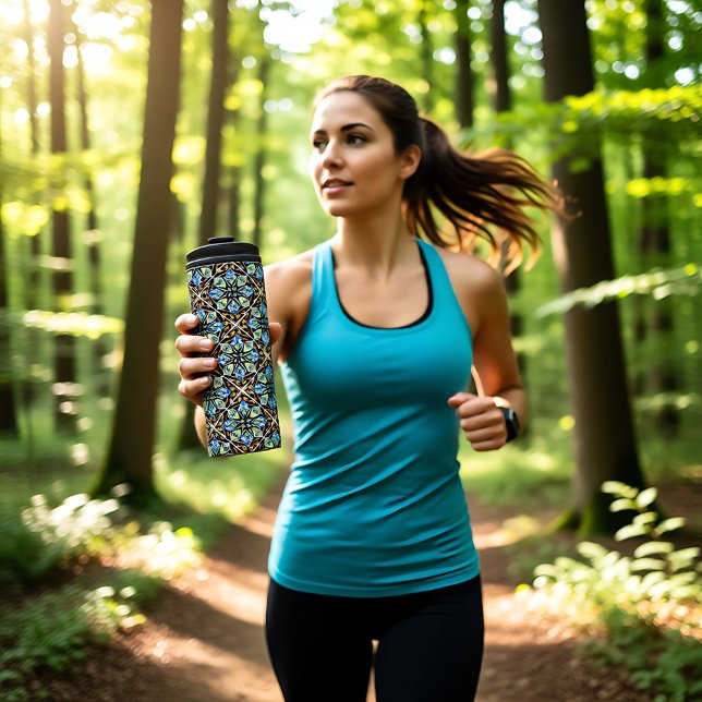 Bouteilles Isothermes Carreaux orientaux, diagonale Azulejos  (Oriental tiles, Azulejos diagonal Thermal Tumbler)