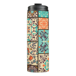 Bouteilles Isothermes Carrelage en Patchwork coloré : Motifs de Majolica