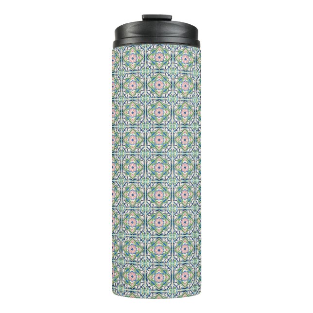Bouteilles Isothermes Carrelage rose et bleu (Devant)