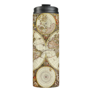 Bouteilles Isothermes Carte ancienne du Monde Ancien par Frederick de Wi