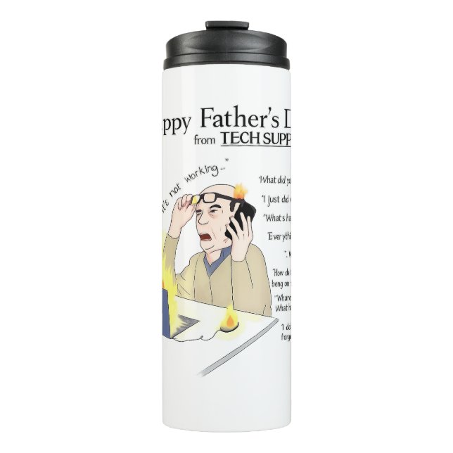 Bouteilles Isothermes Carte drôle pour la fête des pères, Support Techni (Devant)