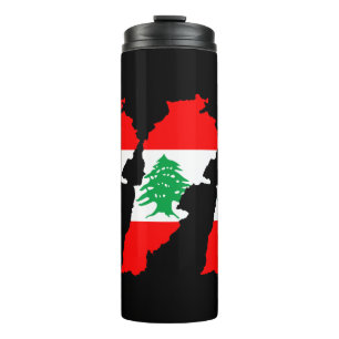 Bouteilles Isothermes Carte du Liban avec drapeau