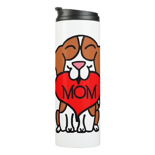 Bouteilles Isothermes Cartoon Beagle Heart Maman (Tourné sur la droite)