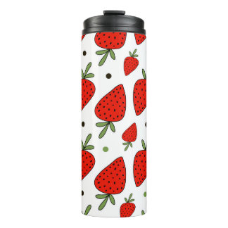 Bouteilles Isothermes Cartoon Red Strawberries Motif sans couture